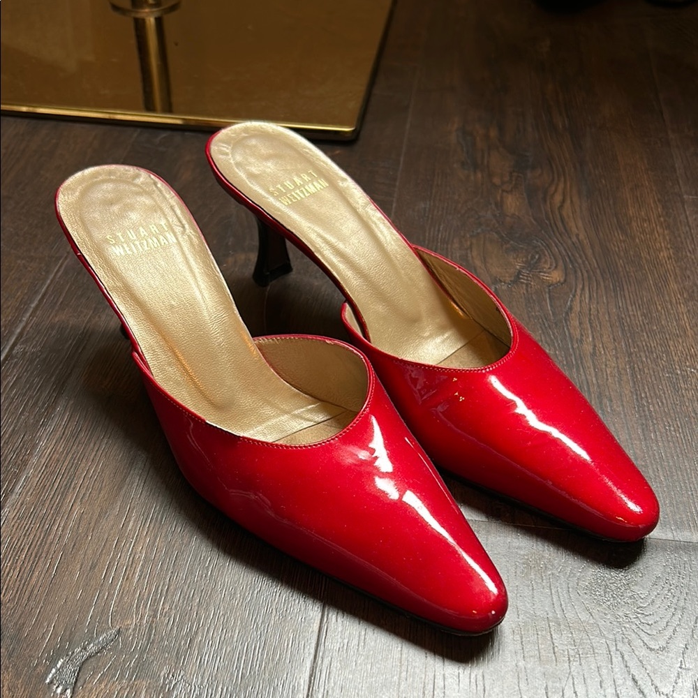 Stuart Weitzman Red Patent Leather Heels
